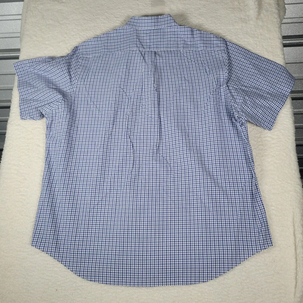 Ralph Lauren Button Down Shirt Mens XXL Blue White Gingham Short Sleeve Check - Picture 13 of 13